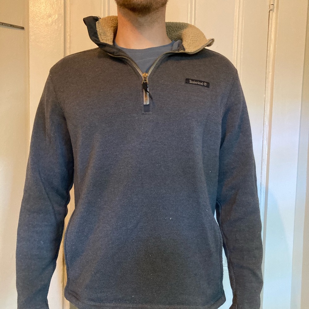 Worn Timberland quarter zip sweatshirt size medium